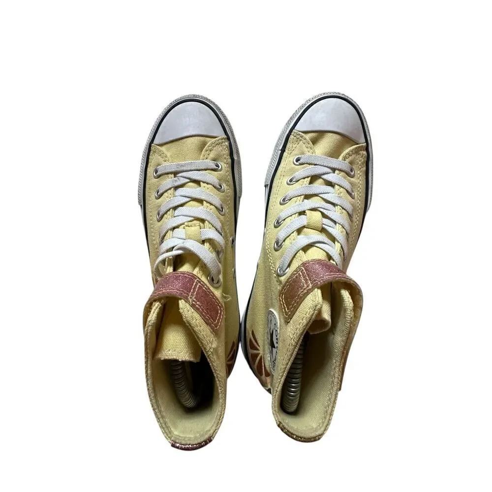 Converse Youth Yellow Citrus Print Chuck Taylor All Star High Top Sneaker Size 3